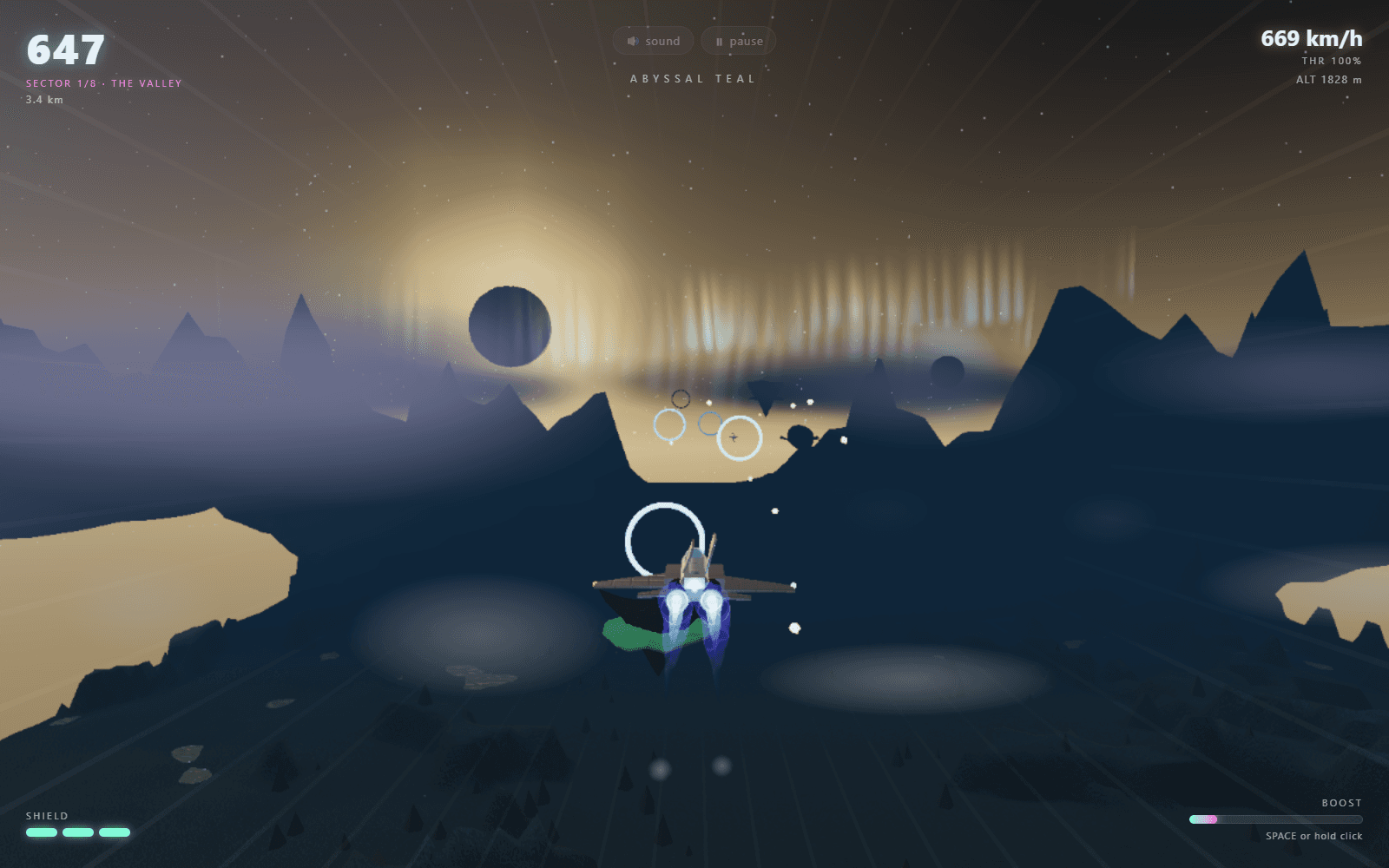 Afterburn — an endless flight through a dream