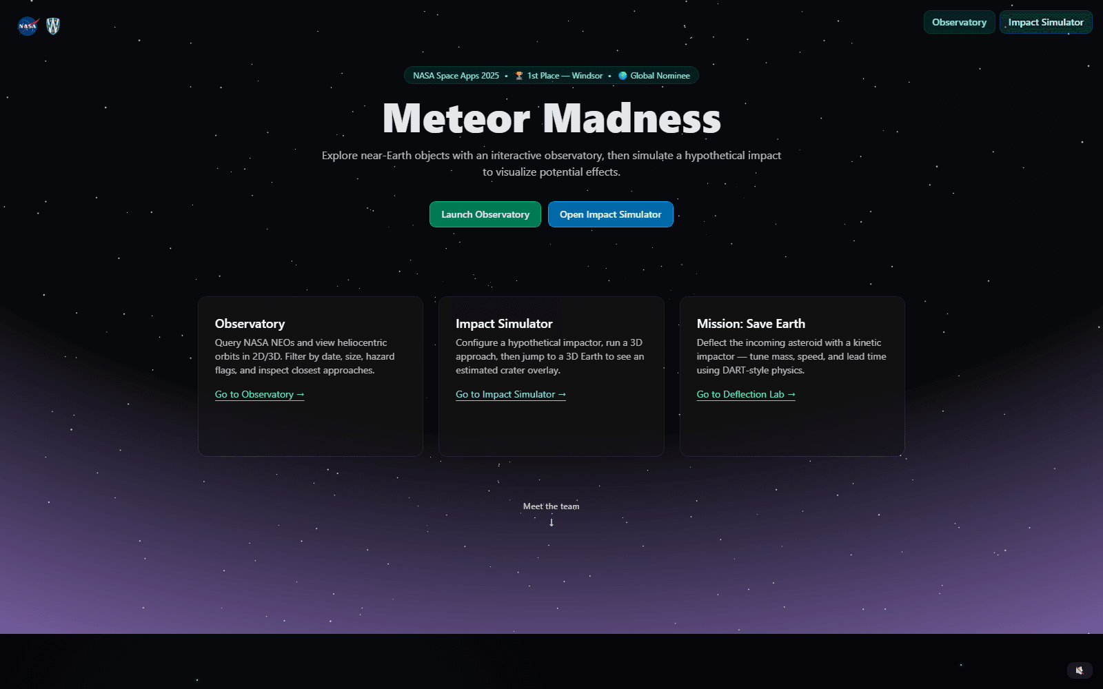 Meteor Madness — the live demo